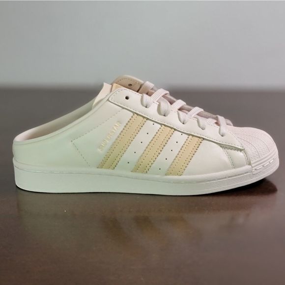 Adidas Originals London Superstar Mule Beige Pink Leather Shoes Sneakers G58357 - Picture 7 of 11